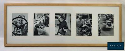 black and white photograph of a group of photos of a man and a woman