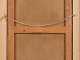 an old picture of a window with a rope hanging from it ' s side