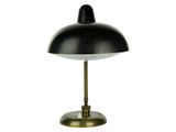 une image représentant une lampe noire et dorée sur fond blanc