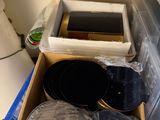 a cardboard box with a pair of shoes inside of it