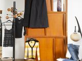 an image of a clothes rack in a living room
