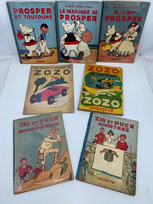 five children ' s books are lined up on a white surface