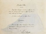 an old document with a picture of a woman in a blue dress