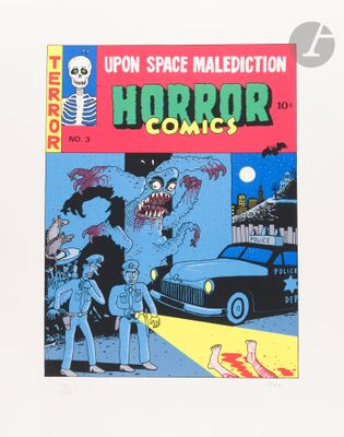 an image of a comic book with a picture of a zombie and a car