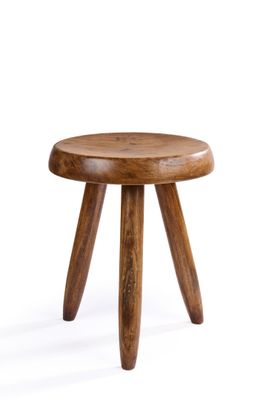 an image of a small wooden stool on a white background