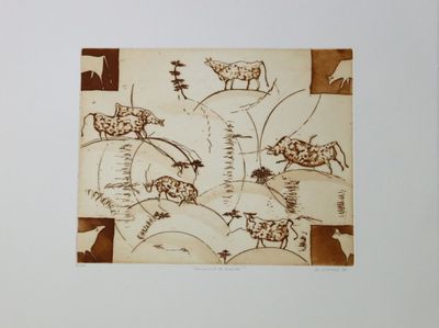 une photo représentant un dessin d'animaux sur une feuille de papier