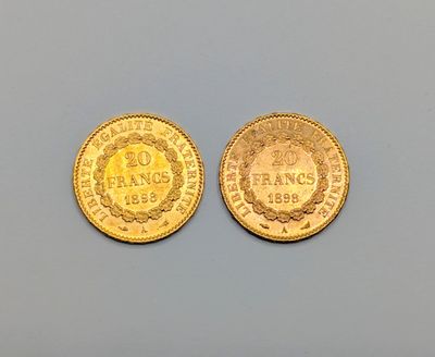 deux pièces d'or, dont l'une est un souverain et l'autre un souverain
