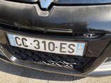 a close up of a black car with a license plate on it