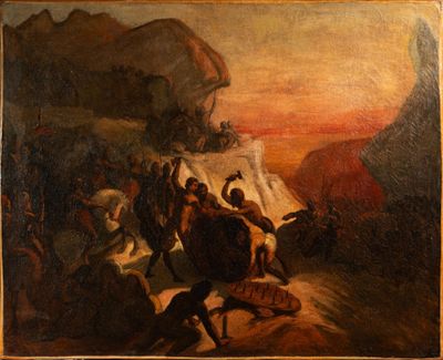 Ecole ROMANTIQUE du XIXe siècle. Hannibal et son armée franc…