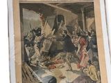 an old french newspaper with a picture of people in a room