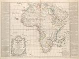 une vieille carte de l'Afrique sur laquelle figure une ligne rouge