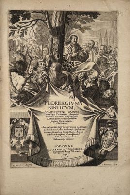 un vieux livre sur lequel figure l'image d'un homme coiffé d'une couronne, entouré d'autres personnes