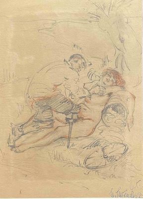 dessin représentant un homme et une femme assis sur un canapé
