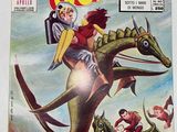 the cover of gordon magazine featuring a woman riding on a dragon