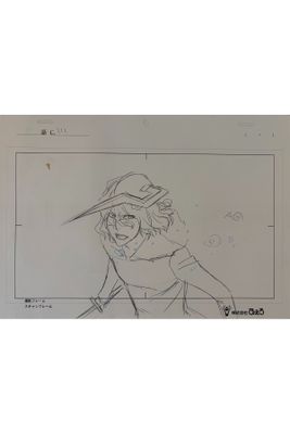 a drawing of a man in a baseball hat and glasses