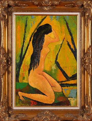 une image d'un tableau représentant une femme assise sur une chaise