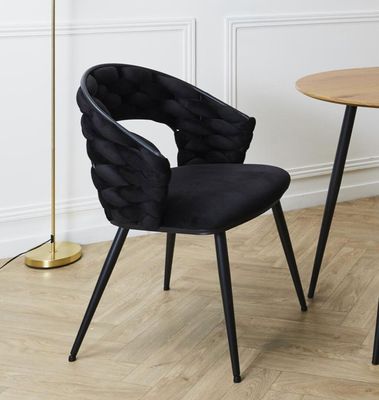 Lot de 2 chaises repas - TREZI, en velours noir ,62x54x83 cm…