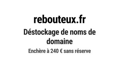 Nom de domaine rebouteux.fr. Catégorie: Santé et médical.