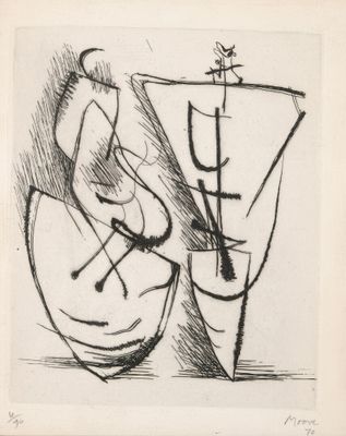 an image of a black and white drawing of a vase with a bird on it