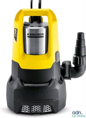 un gros plan d'un aspirateur jaune et noir sur fond blanc