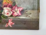 a painting of a bunch of flowers on a table