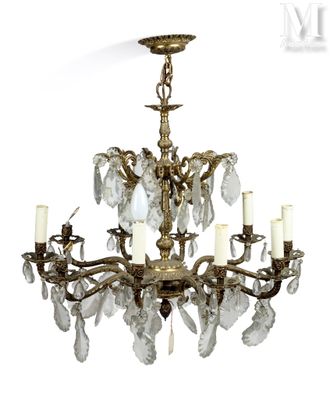une image d'un lustre en laiton et en verre