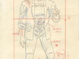 le dessin d'un homme en costume, un pistolet à la main