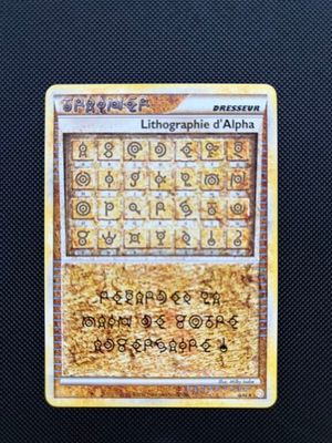 a close up of a card on a black surface