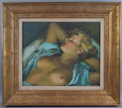 an image of a painting of a nude woman in a gold frame