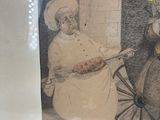 a picture of a woman sitting in front of a horse drawn carriage