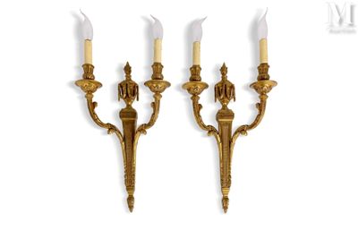 pair of antique brass wall sconces with candle holders