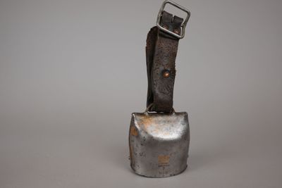 une image représentant une cloche en métal sur fond gris