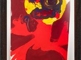 an image of a painting of a woman in red and yellow