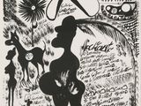une image représentant un dessin en noir et blanc d'un homme et d'un chien