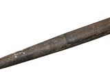 a close up of a hammer on a white background