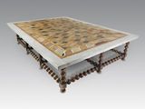 an image of a coffee table with a marble top and wooden legs