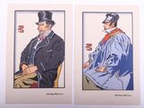 deux photos d'un homme avec un chapeau haut de forme et d'un homme avec un chapeau haut de forme