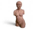 une photo représentant une statue d'une femme torse nu