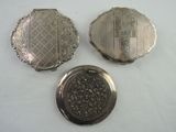 three antique silver plated pill cases and a silver plated pill case