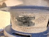 a close up of a blue and white fire hydrant