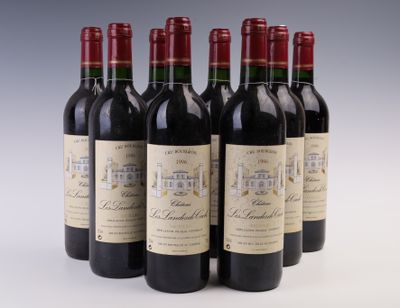 six bouteilles de vin rouge sont alignées