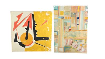 deux tableaux de formes et de tailles différentes sur fond blanc