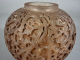 carved glass vase on white background with white background