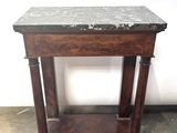 marble top end table on casteors