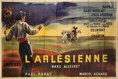 an old movie poster of a man riding a horse in a field