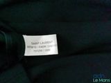 a label that says saint laurent on the back of a black jacket