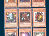 many cards of different colors and designs on a blue background