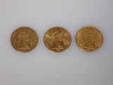 trois pièces d'or, dont une souveraine et une autre souveraine
