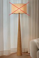 Lampe sur pied Lucande Fabrena, couleur naturelle, bambou, h…