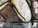 a picture of a painting of a woman sitting on a chair